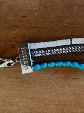 Victoria Emerson Turquoise and Silver Multi-Row Bracelet